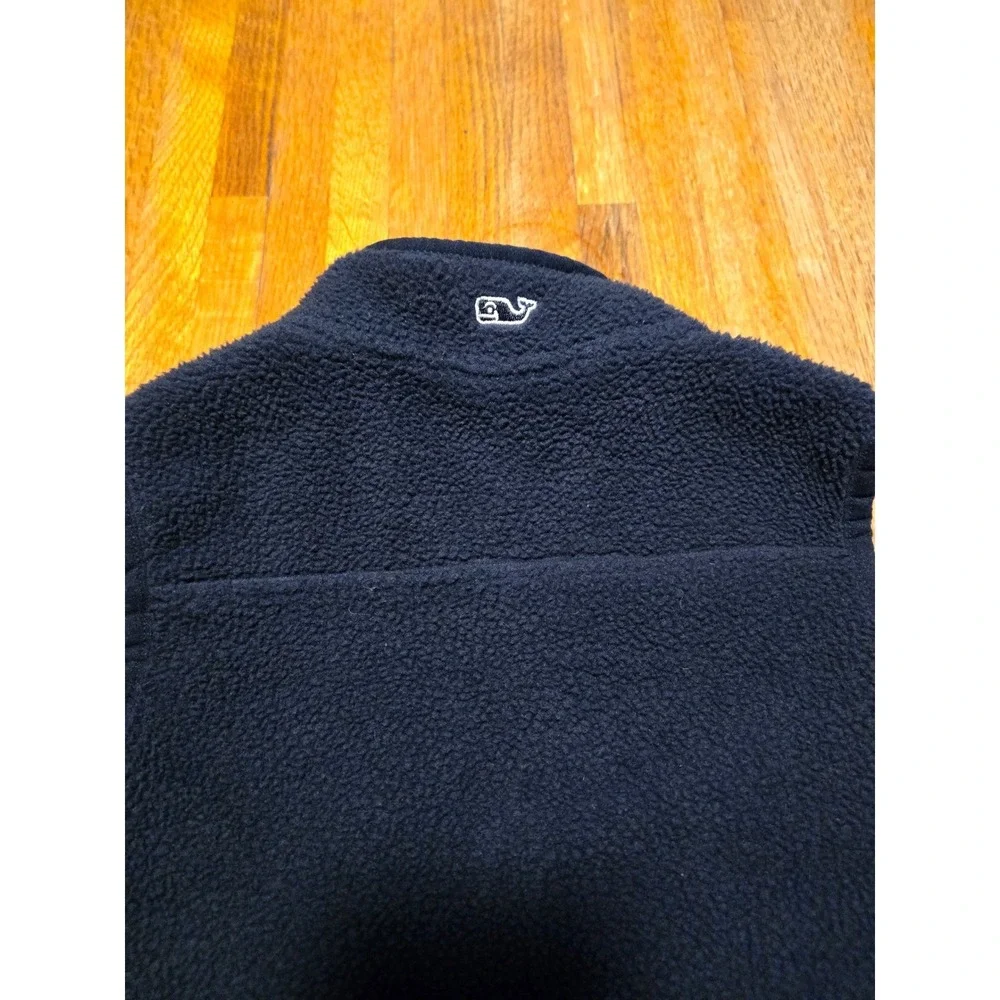 Vineyard Vines Boys 3T‎ Navy Blue Fleece Full Zip Whale Logo Sleeveless Vest